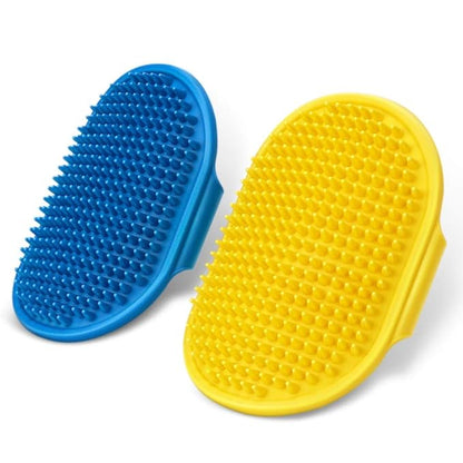 Dog Grooming Brush, 2 Pack Pet Shampoo Bath Brushes with Adjustable Handle for Massage Shedding Long Short Haired Large Medium Small Dogs Puppy Cats (Blue and Yellow)