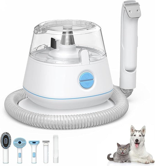 Pet Grooming Vacuum,Pet Grooming Kit & Vacuum Suction 99% Pet Hair,Dog Vacuum for Shedding Grooming,Pet Grooming Vacuum for Dogs&Cats,5 in-1 Pet Grooming Kit,Dog Hair Remover