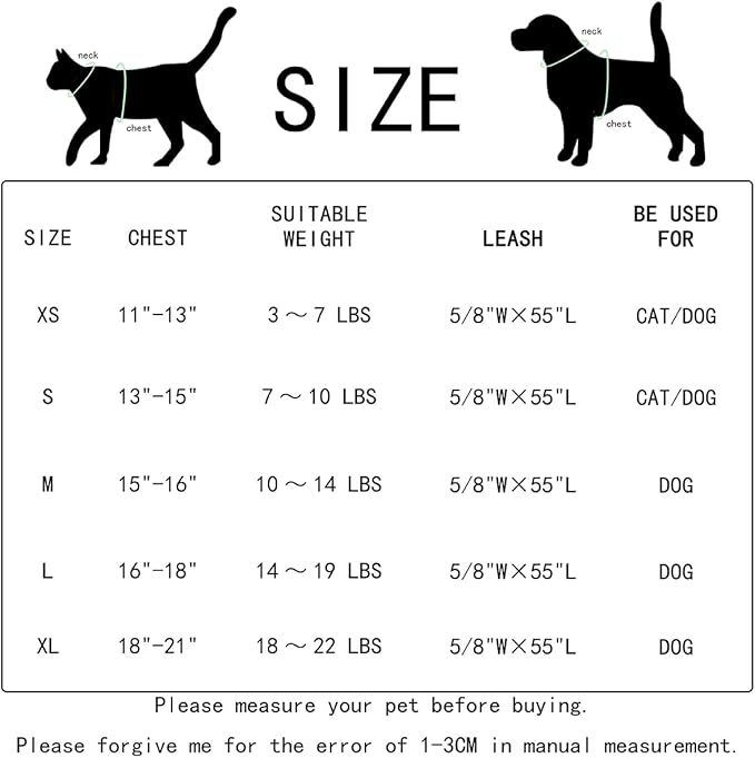 Soft Mesh Dog Harness and Leash Set, No-Chock Step-in Reflective Breathable Lightweight Easy Walk Escape Proof Vest Harnesses with Safety Buckle for Small Medium Dogs, Cats (Green, Medium)