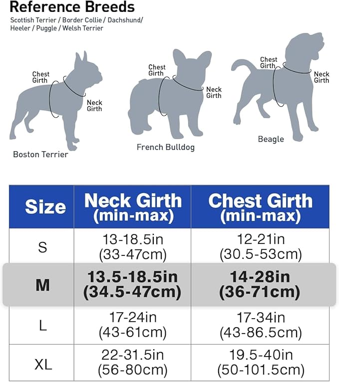 Joytale No Pull Dog Harness Medium Sized Dog, Reflective Pet Vest with Front Clip, Adjustable Soft Padded Harnesses with Easy Control Handle for Training and Walking, Navy Blue, M