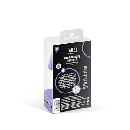 TAURO PRO LINE - Slicker Brush Rectangular M | Premium brush for dogs & cats with soft, flexible cushion ergonomic design. | Included:1x grooming brush in Purple, Dimensions: Rectangular, 3,5 x 7,4in