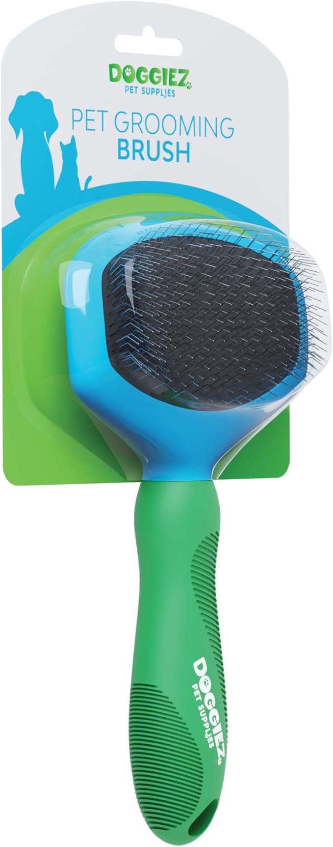 Wire Pin Brush with Comfort Grip Handle - Short and Long Hair Grooming for Dogs and Cats
