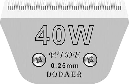 40W Detachable Dog Grooming Wide Blades,Compatible with Andis,Oster A5,Wahl KM10 Series Clippers,Cut Length 1/100"(0.25mm)