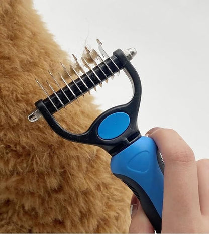 Pet Grooming Brush for Dogs, Cats and Small Animals, Removes Tangles and Knots, Leaves Hair Smooth, Blue