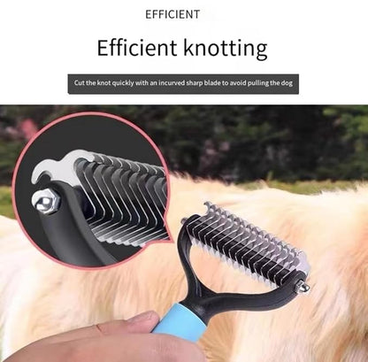 XIIELII 2-Sided Pet Grooming Brush for Dogs & Cats - Detangling Comb with Stainless Steel Teeth, Safe Deshedding Tool for Short/Long Hair(1 Piece)