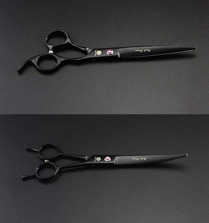 Purple Dragon 7.0 inch Rhinestone Decoration 3PCS Pet Grooming Scissors Dog Hair Cutting & Thinning Shears Set