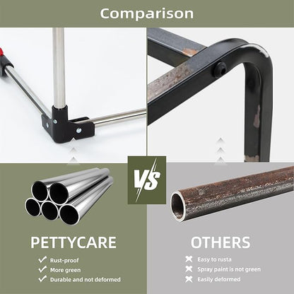 Pettycare Portable Travel Dog Crate 4-Door Soft Sided 42 Inch Collapsible Dog Crate with Curtains Durable Mesh Foldable Pet Kennel Soft Crates for Large Dogs Indoor & Outdoor Olive Green