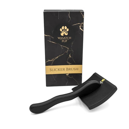Slicker Brush for Dogs | Professional Dog Shedding Brush and Grooming Comb for Small Dog Breeds and Puppies | Ergonomic and Removes Shedding and Tangled Hair for Shiny Coat - Black