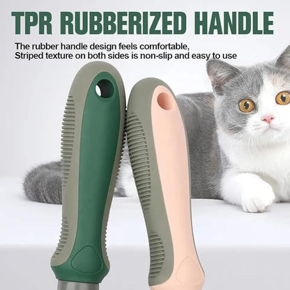 Self Cleaning Pet Pin Brush Cat Dog Grooming Slicker Brush Color Silver Round Curved Needle for Shedding