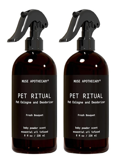 Muse Apothecary Pet Ritual Pet Cologne Spray for Dogs - Dog Perfume Spray Long Lasting After Bath - Pet Perfume for Dogs - Essential Oils Infused - 8oz, Fresh Bouquet