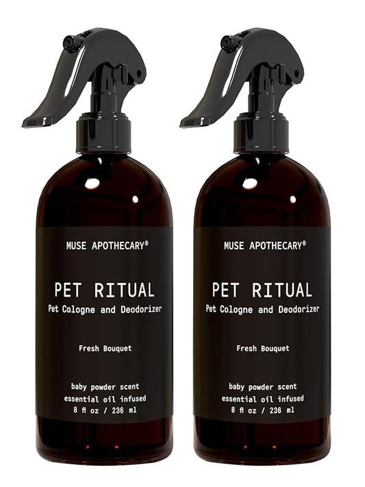 Muse Apothecary Pet Ritual Pet Cologne Spray for Dogs - Dog Perfume Spray Long Lasting After Bath - Pet Perfume for Dogs - Essential Oils Infused - 8oz, Fresh Bouquet