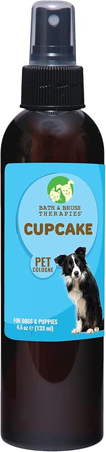 Showseason Bath & Brush Therapies® Cupcake Pet Cologne 4.5 oz. For Dogs | Long-Lasting Odor Eliminator | Paraben-Free | Biodegradable and Non-Toxic | Made in USA
