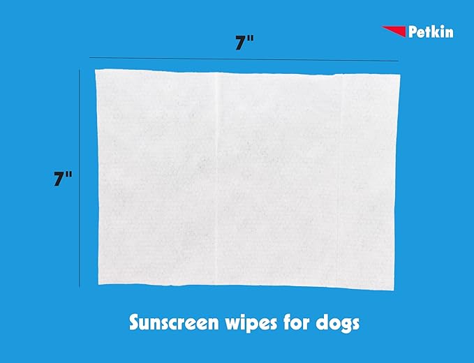 Petkin Dog Sunscreen Sunwipes (2-Pack) - Sunscreen for Dogs, SPF 15 - Simply Wipe on Anytime for Instant Sun Protection - Includes 20 Jumbo Size Wipes, Vanilla Coconut Scent - Ideal for Home or Travel