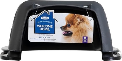 Petmate Pet Porter Dog Kennel 23", Dark Gray & Black, for Pets up to 15lbs, Made in USA