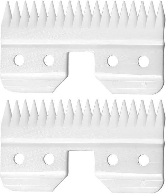 WAHFOX Ceramic Blades for Oster Fast Feed Clipper - A5 Replacement (2 pieces)