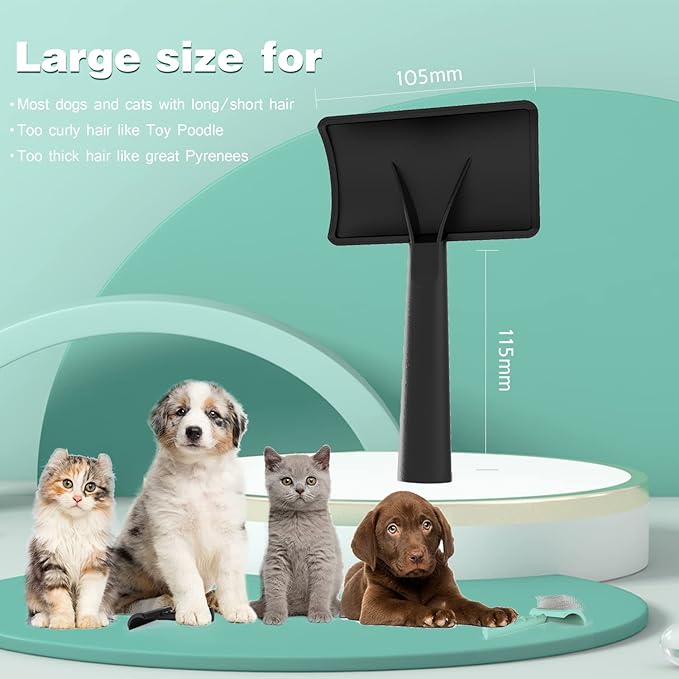 Large Firm Slicker Brush for Dogs Goldendoodles - Extra Long Pin Slicker Brush for Large Dog Pet Grooming Wire Brush and Deshedding - Removes Long and loose Hair - Undercoat - 25mm(1")(Black)