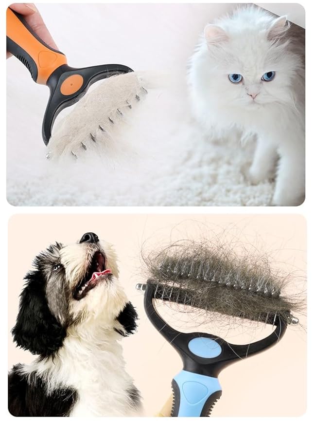 Pet Dual-Sided Dematting Comb，Pet Grooming Comb- Double Sided Shedding, Dog Comb，Pet Comb，Dog Comb for Shedding, Pet Comb