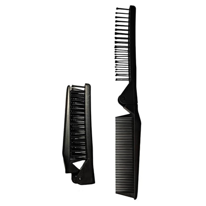 Folding Small Dog Grooming Brush - Perfect for Shih Tzus, Yorkies, and Maltipoos - Ideal Puppy Hair Brushes for Maltese and Small Breeds (Black)