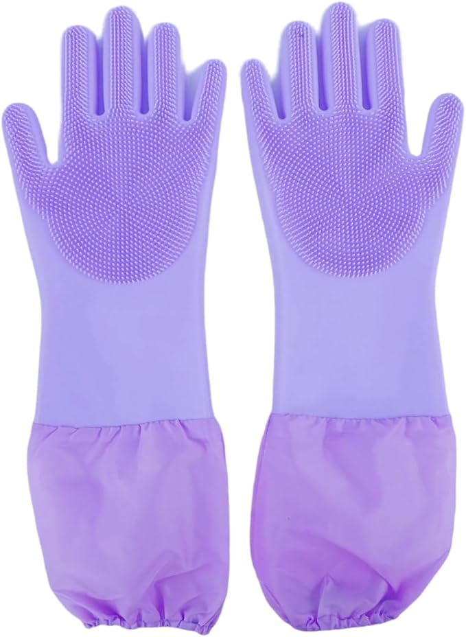 Pet Grooming Gloves with Brush,Lengthened Silicone Gloves, High-Density Massage Column Design, Suitable for Bathing and Massaging Cats and Dogs at Home or in Pet Stores