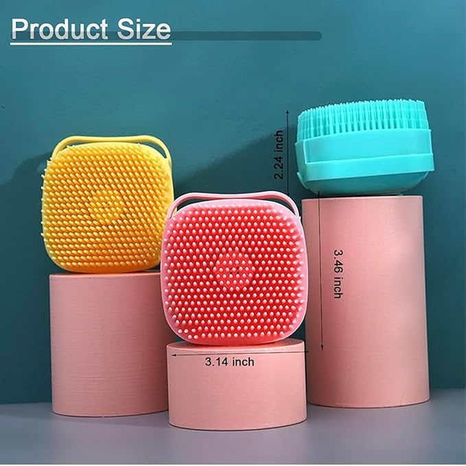 Upgraded Dog Bath Brush,Dog Scrubber Best Pet Bathing Tool for Dogs, Dog Wash Scrub Soft Silicone Dog Grooming Brush Bristles with Loop Handle Give Pet Gentle Massage,Extra Shampoo (Pink)