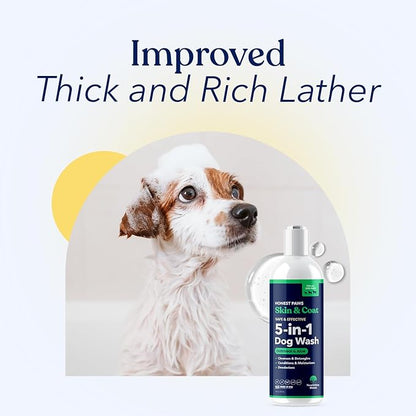 Honest Paws Dog Shampoo and Conditioner - Premium Dog Wash for Allergies and Dry, Itchy, Moisturizing for Sensitive Skin - Sulfate Free, Plant Based, All Natural - Oatmeal & Aloe -16 Fl Oz