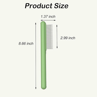 Small Dog Grooming Brush,Puppy Hair Brush for Shedding Tangles Pet Hair Removal Comb Stainless Steel Teeth Flea Comb - Perfect for Shih Tzus,Yorkies,Maltipoos,Maltese,Small Breeds (Long & short teeth)