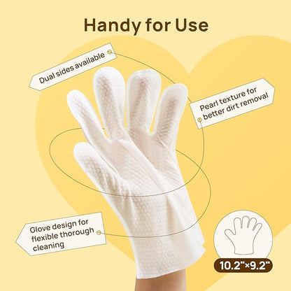 HICC PET Dog Wipes Cleaning Deodorizing, Nourish Fur and Eliminate Odors, Hypoallergenic Dog Cleaning Glove Wipes with Coconut Oil, No Rinse Cat Cleaning Wipes for Daily Care(unscent)