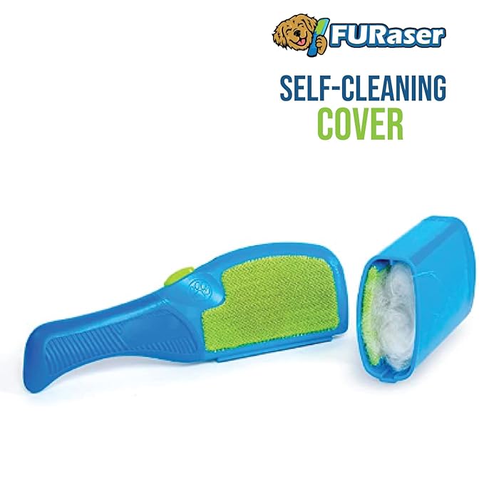 Pet Grooming Brush/Grooming Rakes for Dogs & Cats, Dematting Comb, Topcoat & Undercoat Rake, Deshedding Tool (Blue)