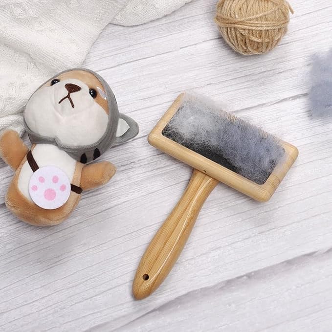 HomeSoGood 2Pcs Large Wool Needle Felting Tools with Solid Wood Handle, Dog Massage Bath Brush Hair Grooming