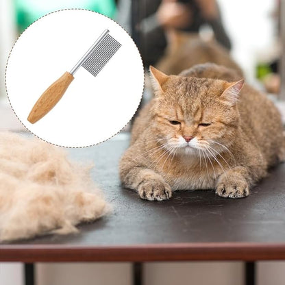SUPERFINDINGS 3Pcs Pet Face and Finishing Comb for Cat Dog Stainless Steel Pet Hair Combs Fuller Brush Tear Stain Remover Tool for Grooming Pets with Long, Curly Hair Fur Detangler Tool Accessories