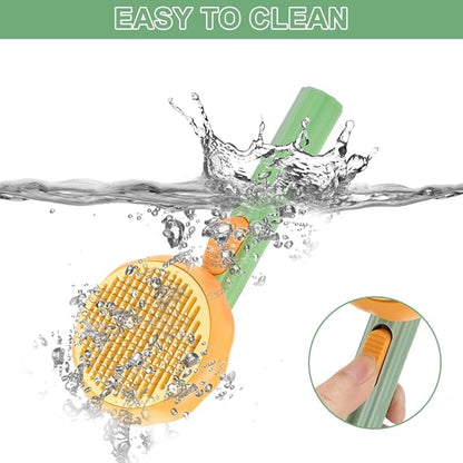 Self Cleaning Slicker Brush, Dog Cat Bunny Pet Grooming Shedding Brush - Easy to Remove Loose Undercoat, Pet Massaging Tool Suitable for Pets with Long or Short Hair (Coral & Purple)