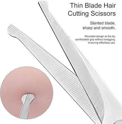 Pet Grooming Scissors Set for Body & Facial Trimming, Durable Stainless Steel Blades with Rounded Tips, Lightweight Shears for Dogs & Cats, Suitable for All Hair Types