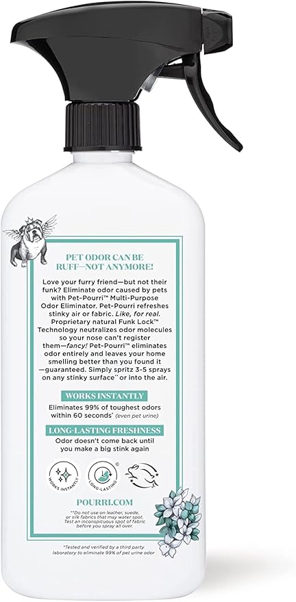 Pet-Pourri Pet Odor Air + Fabric Odor Eliminator Spray, Pawsitively Fresh, 16 Fl Oz