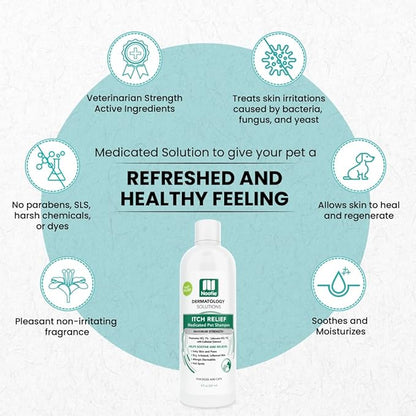 Nootie Itch Relief Shampoo for Dogs and Cats, Relieves Itchy Skin Medicated Pet Shampoo, Sold in over 10,000 Vet Clinics and Pet Stores Worldwide, 8 oz