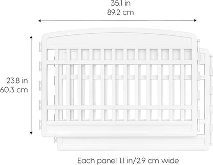 IRIS USA 24" 2-Panel Add-On Panels, Pet Dog Puppy Playpen, Foldable, Customizable, White