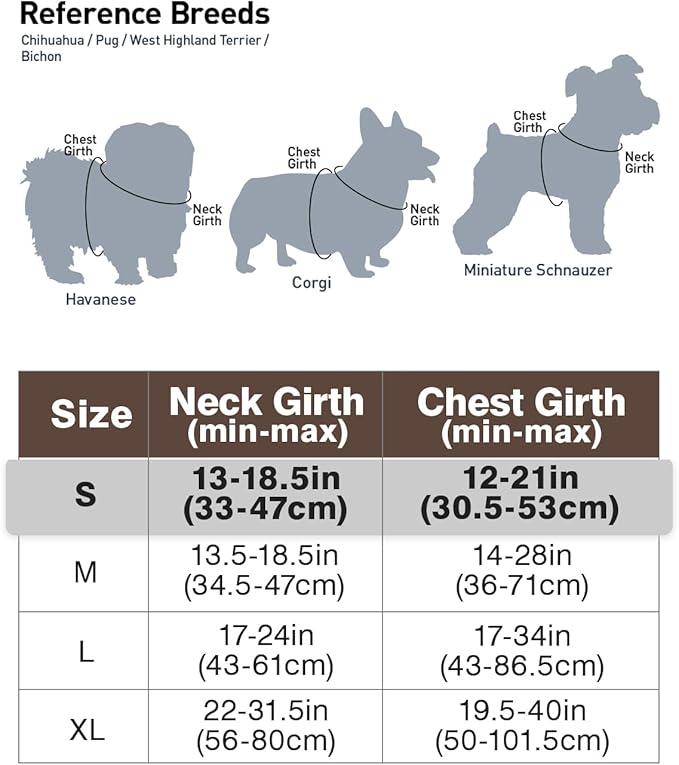 Joytale No Pull Dog Harness for Small Dogs, Reflective Pet Vest with Front Clip, Adjustable Soft Padded Harnesses with Easy Control Handle for Training and Walking, Brown, S