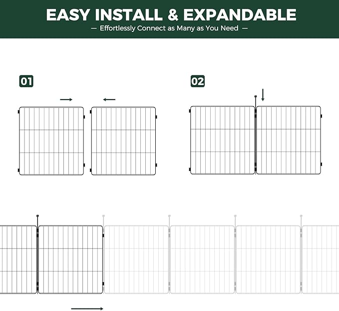 FXW MiniPaws Dog Playpen for Yard & RV Camping, Expandable 20-inch 8 Panels for Puppies and Small Dogs, Portable for Indoor and Outdoor Use