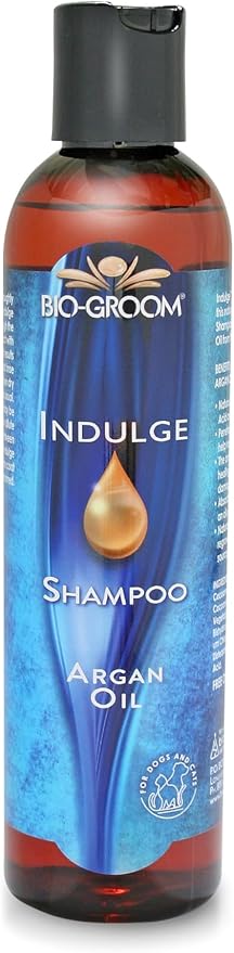 Bio-Groom Indulge Argan Oil Dog Shampoo - Deshedding Dog Bathing Supplies, Puppy Wash, Cat & Dog Grooming Supplies for Sensitive Skin, Cruelty-Free, Made in USA, Dog Products - 8 fl oz 1-Pack