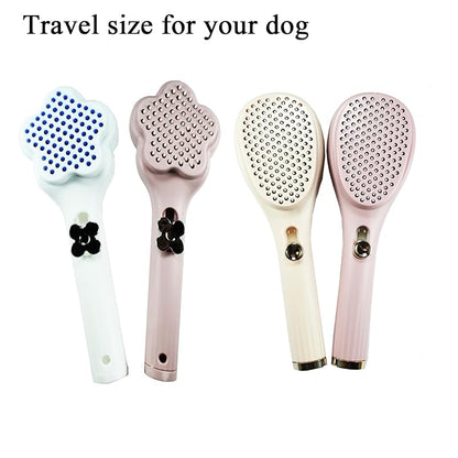 Self-Cleaning Soft Fur Brush for puppy – Scalable Gentle Grooming Brush Small Dogs Comb for Chihuahuas, Teddy Dogs, Yorkies, Maltipoos, Shih Tzus (Pink Pink)