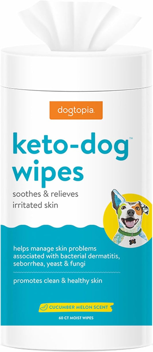 Keto Dog Wipes for Pets (60ct) | Soothing and Convenient Wipes for Pets’ Irritated Skin | Relief for Skin Problems in Dogs
