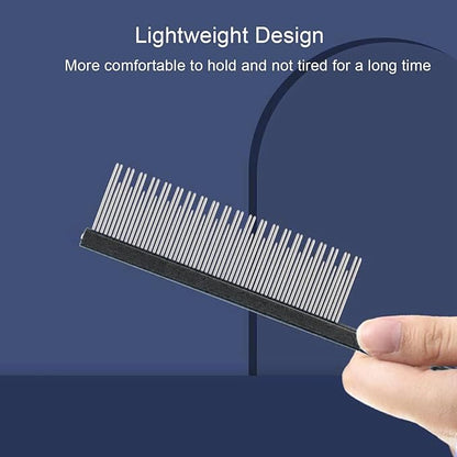 Round tooth metal dog comb is used for pet hair comb of dogs and cats to remove hair knots and entanglement. Professional pet hair comb styling comb(black)