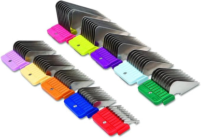 Oster Golden A5 Animal Pet 2-Speed Hair Clipper with Detachable CryogenX Size 10 Blade 10-Piece Stainless Steel Pet Clipper Guide Comb Kit (078936-100-000)