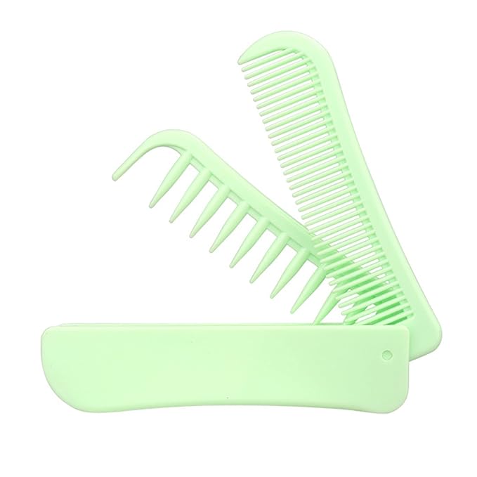 Foldable Dual-Head Puppy Brush, Small Dogs Interchangeable Combs Soft Bristles Portable Grooming Tool, Fit for Yorkie Shih Tzu Maltipoo Maltese (Green)