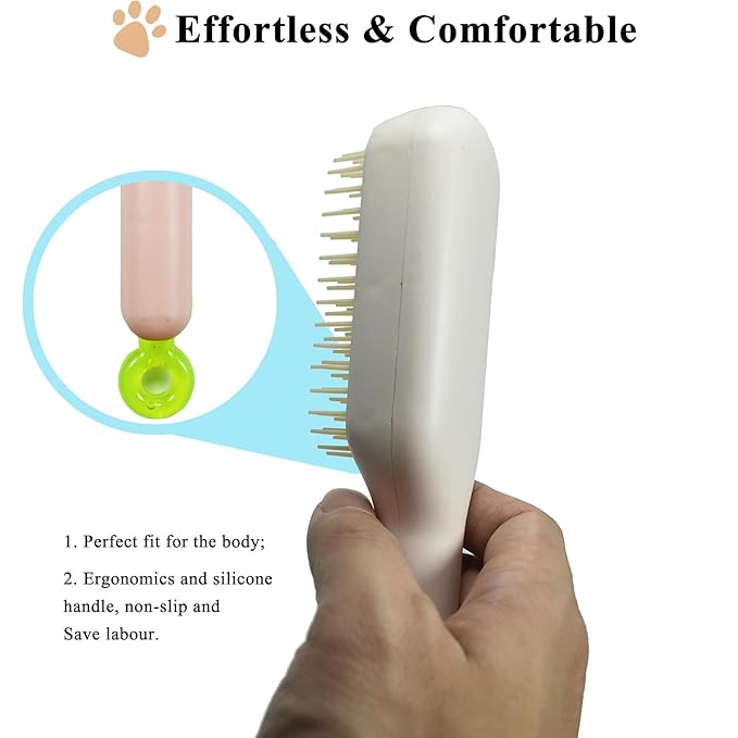 Scalable Grooming Brush for Small Dogs, Soft Puppy self-cleaning Brush, Soft Dog Brush for Shih Tzus, Yorkies, Maltipoos, Maltese (Pink)