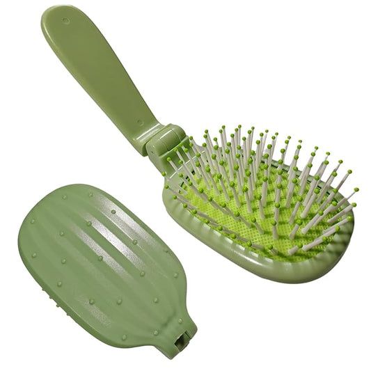 Foldable Cactus Puppy Brush Small Dogs Soft Bristles Grooming Tool Yorkie Shih Tzu Maltipoo Maltese (Light Green)