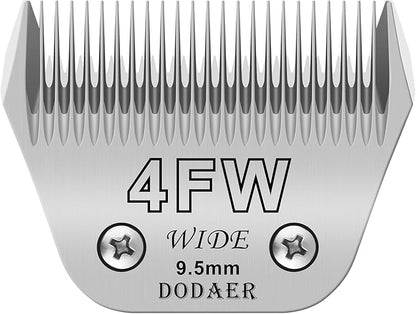 Professional Detachable Pet Dog Grooming Blades-Size 4FW Dog Grooming Wide Blade,Cutting Length 3/8",Compatible with Andi-s,Oster A5,Wahl km10 Clippers