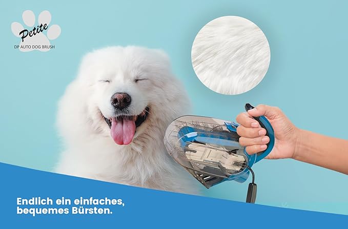 Automatic Dogbrush - Catbrush - Electric slickerbrush for dogs and cats with medium to long hair - Including flexible hose for connecting to your hoover - Dematting - Easy way of grooming