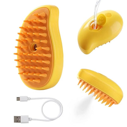Cat and Dog Grooming Brush, 4.8 x 2.8 inch, Silicone and ABS Plastic, Anti-Slip