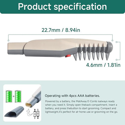 Mata-Ways Lifweb E-Comb e Comb for Dogs Cats，Glosrity 2025 2 In 1 Electric Pet Dog Hair Trimmer (1 PCS)