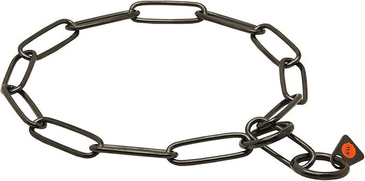 Herm. Sprenger Black Stainless Steel Long Link Fur Saver Dog Training Collar | No-Pull Slip Chain for Small Medium Large Dogs for Easy Control Made in Germany | 3mm, 53cm (21in)